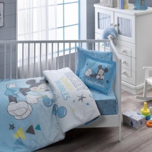 Lenjerie patut bebelusi bumbac 100%,Tac Disney Mickey Bubble Baby