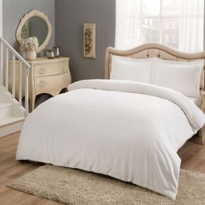 Lenjerie de pat bumbac satinat TAC Mako-Satin, Basic in nuanta de alb, ideala pentru un decor modern si sofisticat