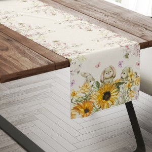 Napron Paste 40x150 cm bumbac 100%, model cu iepurași și floarea-soarelui – Club Cotton Mochi