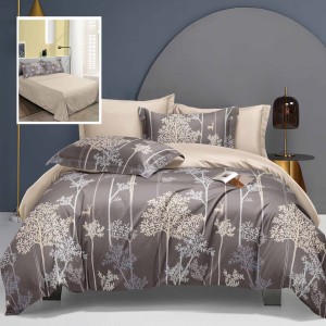 Oferta 1+1gratis:Lenjerie pat dublu 6 piese Elegance LEC18 Copaci