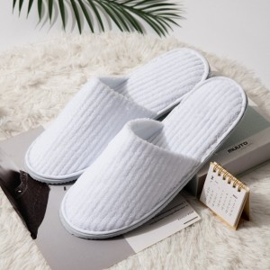 Papuci hotel velur alb talpa 10 mm Luxe Sole – 100 bucati