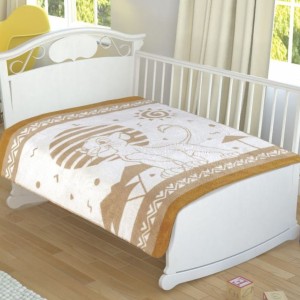 Pătură bebeluși Disney Lion King, bumbac 100%, model Lion King în nuanțe de maro și alb, dimensiuni 100x120 cm.