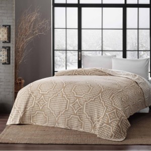 Patura bumbac si fibra mixta 200x220cm, TAC, Evana Cappuccino