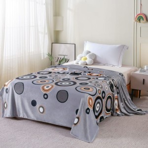 Pătură cocolino gri cu model cercuri colorate – 200x230 cm