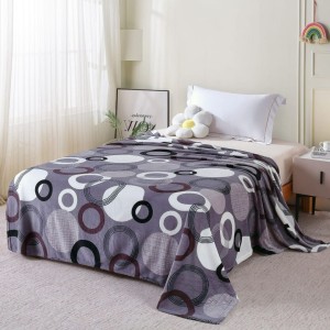 Pătură cocolino 200x230 cm cu cercuri gri, alb și negru – design geometric modern