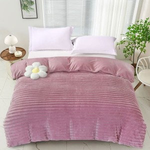 Patura cocolino Line 200x230cm lila, microfibra plusata dungi.