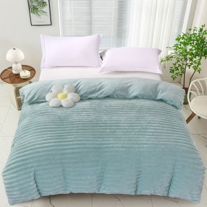 Patura cocolino Line 200x230cm verde deschis, microfibra plusata dungi