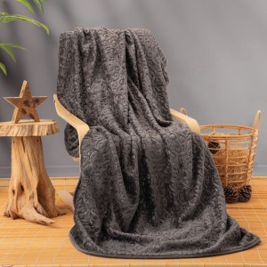 Patura de lux embosata 220x240cm, Cotton Box, Antracit