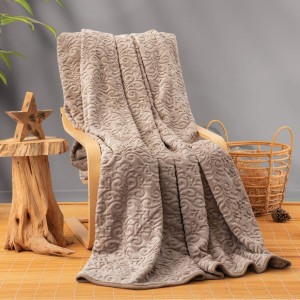 Patura de lux embosata 220x240cm, Cotton Box, Cappuccino