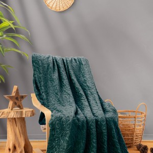 Patura de lux embosata 220x240cm, Cotton Box Verde Petrol