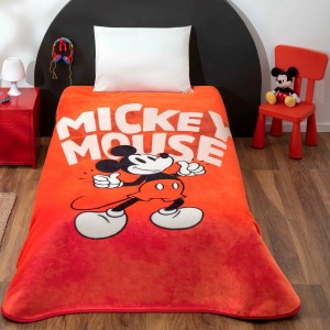 Pătură de lux Disney Mickey Mouse Classic Red, 160x220 cm, bumbac 100%