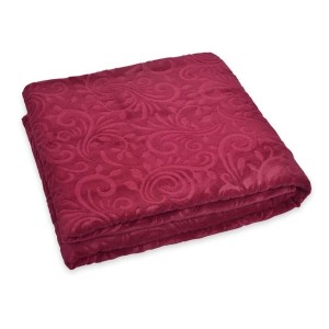 Patura embosata Monk Bordo Floral 200x220cm pentru seri calduroase