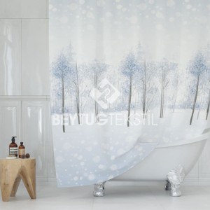 Perdea dus cu 12 inele, dimensiunea 180x200cm 8759 SNOWY