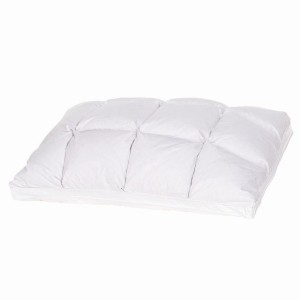 Perna puf gasca 50x70cm Cotton Box Elegance alba, matlasata, umplutura naturala puf si pene, husa bumbac 233TC