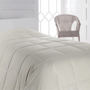 Pilota deluxe iarna 195x215cm matlasata, umplutura lana naturala si fata din bumbac 100%, culoare ecru