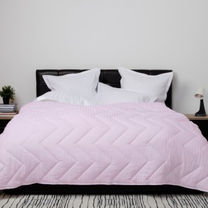 Pilota lila lana 100% naturala Pucioasa 200x215 cm, fata damasc, confort si caldura pentru noptile reci de iarna