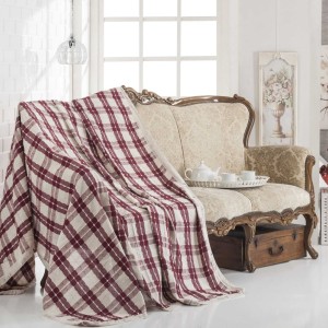 Pled subtire bumbac 100%, 180x230cm, Eponj Home, Kucuk Claret Red