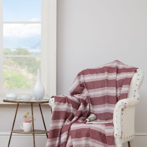 Pled subtire bumbac 100%, 190x220cm,Eponj,Karelidokuma Claret Red