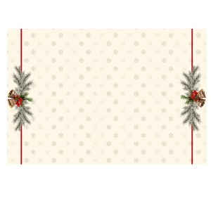Prosop de bucatarie Craciun cu clopotei si crengute decorative, Holly