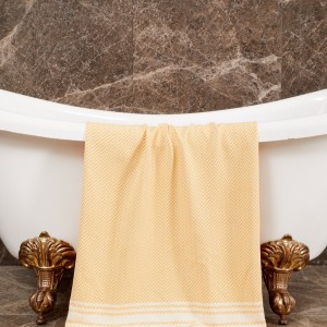 Prosop plaja cu franjuri, bumbac 100%, 100 X 180 cm, Basak Yellow