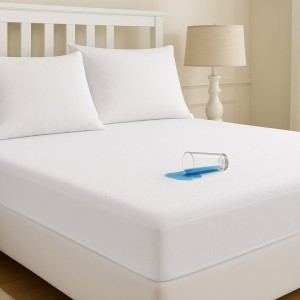 Protectie saltea frotir impermeabila alba 90x200 cm