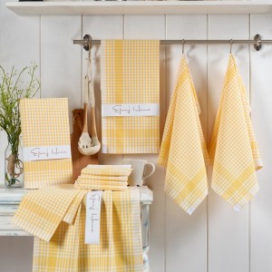 Set 10 prosoape bucatarie bumbac 100%, Potikareli - Galben