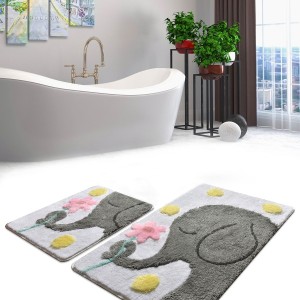 Set 2 covorase baie acril, Alessia Home, Buyuk Fil - Grey