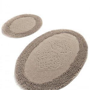Set 2 covorase baie bumbac, Alessia Home, Piante Oval - Bej