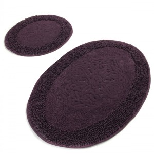 Set 2 covorase baie bumbac, Alessia Home, Piante Oval - Mov Purple