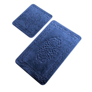 Set 2 covorase baie bumbac, Tropik Home, Elite Albastru