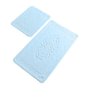 Set 2 covorase baie bumbac, Tropik Home, Elite Bleu