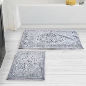 Set 2 covorase baie bumbac, Tropik Home, Elite Gri Antracit