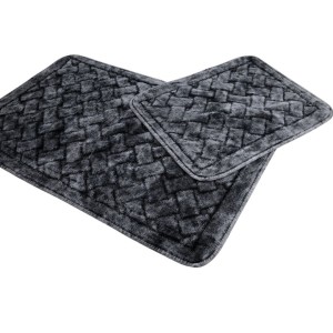 Set 2 covorase baie bumbac, Tropik Home, Geometric Antracit
