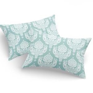 Set fete de perna 50x70 cm policoton Baroc Verde Menta cu model clasic in stil baroc