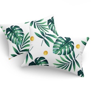 Set fete de perna 50x70 cm policoton Frunze cu model tropical luxuriant