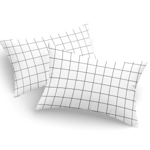 Set fete de perna 50x70 cm policoton Artus Negru cu model minimalist geometric