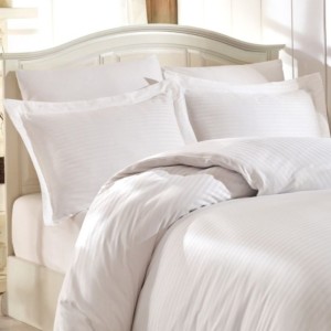 Set 2 fete perna bumbac satinat 50x70cm,Nazenin Home,Line Alb