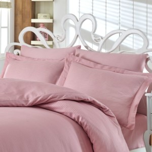 Set 2 fete perna bumbac satinat 50x70cm,Nazenin Home,Line Pudra