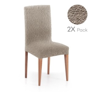 Set 2 huse scaun bielastice Premium ROC 40–50 cm bej inchis C/11 - fixare perfectă și aspect modern