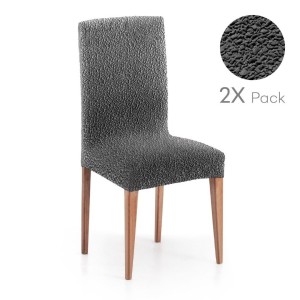 Set 2 huse scaun bielastice Premium ROC 40–50 cm antracit C/16 - fixare perfectă și aspect modern