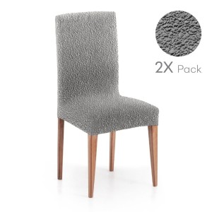 Set 2 huse scaun bielastice Premium ROC 40–50 cm gri C/6 - fixare perfectă și aspect modern