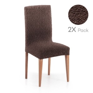 Set 2 huse scaun bielastice Premium ROC 40–50 cm maro C/7 - fixare perfectă și aspect modern