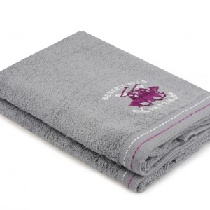 Set 2 prosoape 50x90cm bumbac 100%, Beverly Hills Polo Club 401 Gri