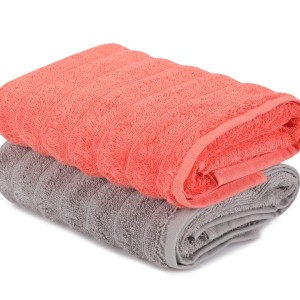Set 2 prosoape 50x90cm bumbac 100%, BHPC, 406 Light Pink/Grey
