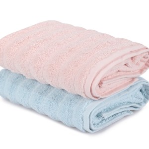 Set 2 prosoape 50x90cm bumbac 100%, BHPC, 406 Pink Blue