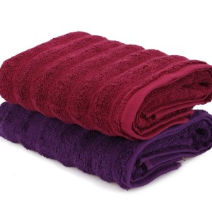 Set 2 prosoape 50x90cm bumbac 100%, BHPC, 406 Purple/Bordo