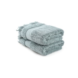 Set 2 prosoape 50x90cm bumbac 100% cu franjuri, Hobby Home, Zeus verde