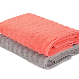 Set 2 prosoape 70x140cm bumbac 100%, BHPC, 406 Light Pink/Grey