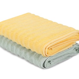 Set 2 prosoape 70x140cm bumbac 100%, BHPC, 406 Yellow/Green