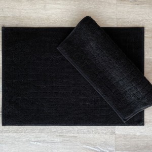 Set de 2 prosoape pentru picioare din bumbac, dimensiunea 50x70cm, densitate 600gr/mp, culoare negru.